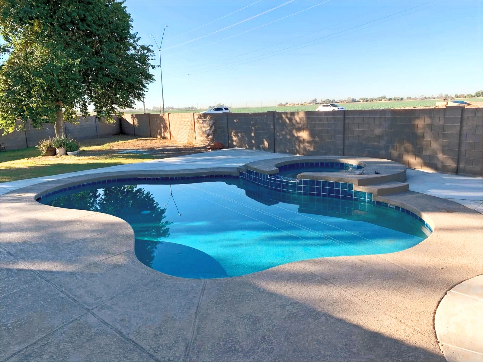 Beautiful custom pool built by Backyard Pools Yuma