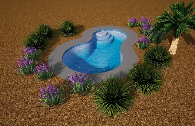 Custom pool 3D render Yuma AZ