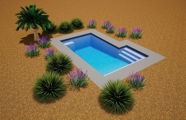 Backyard pool 3D visualization Yuma AZ