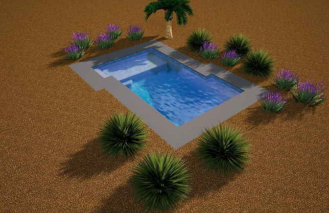 Pool design 3D render Yuma AZ