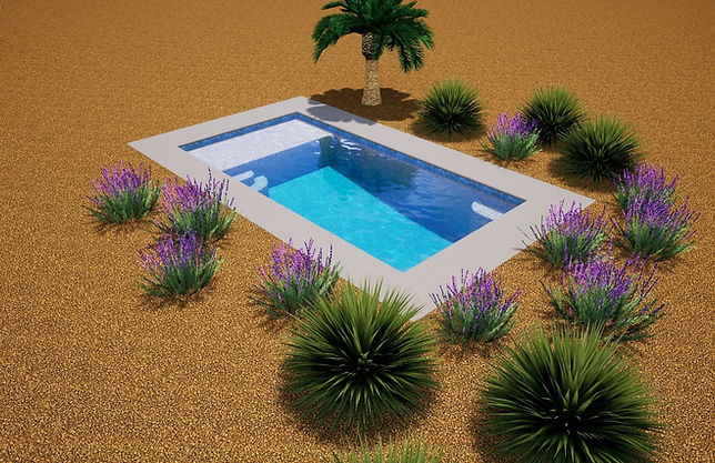 Backyard oasis 3D render Yuma AZ